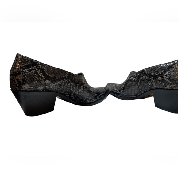 ZARA Gray/Black Snakeskin Print Shooties Shoes Booties Western Cowgirl - Size 38 - Picture 9 of 11